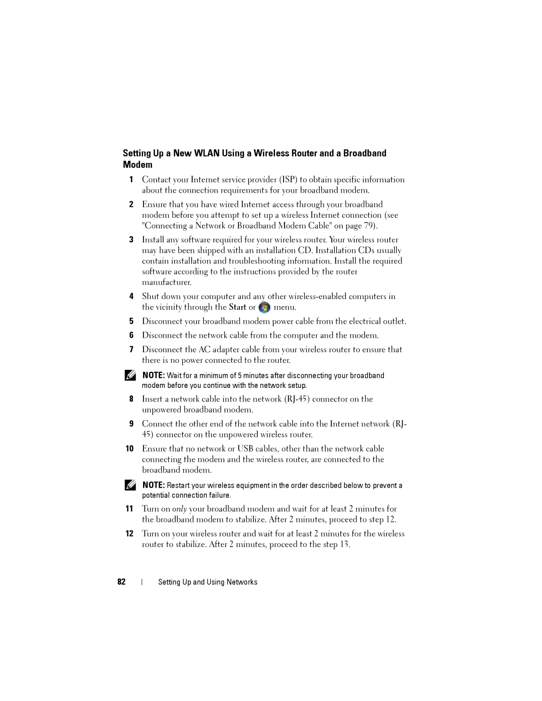 Dell JU373 manual Setting Up and Using Networks 