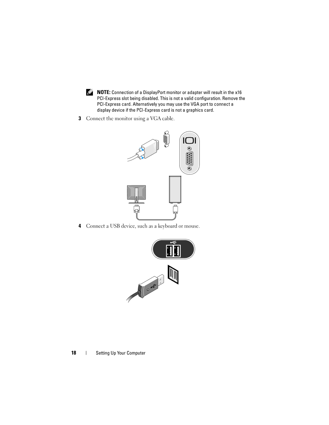 Dell K080D manual Setting Up Your Computer 