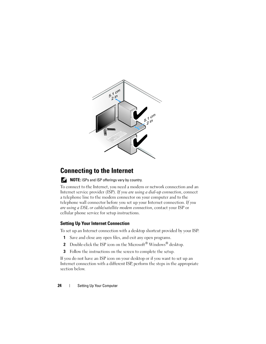 Dell K080D manual Connecting to the Internet, Setting Up Your Internet Connection 