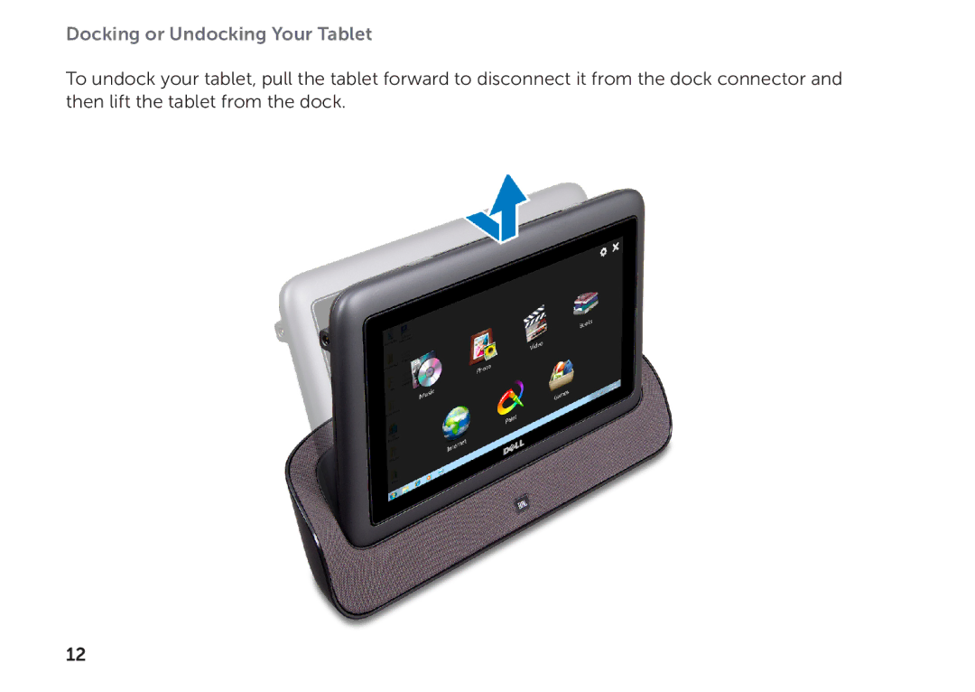 Dell K08A001 manual Docking or Undocking Your Tablet 