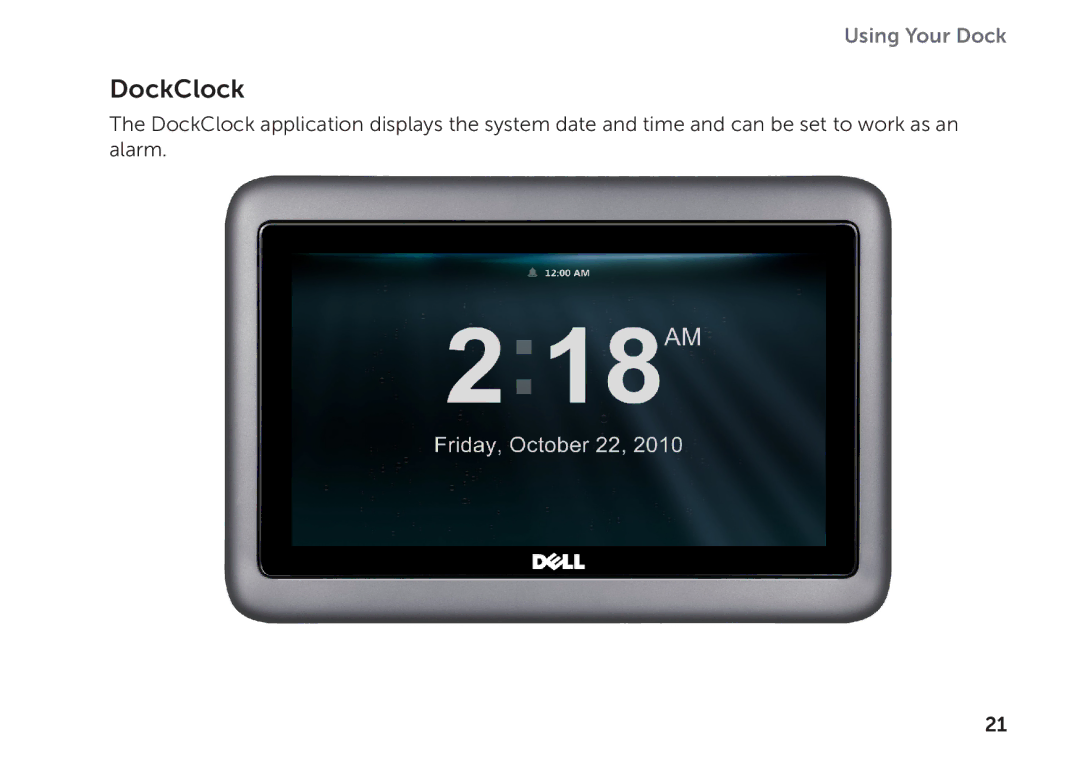 Dell K08A001 manual DockClock 