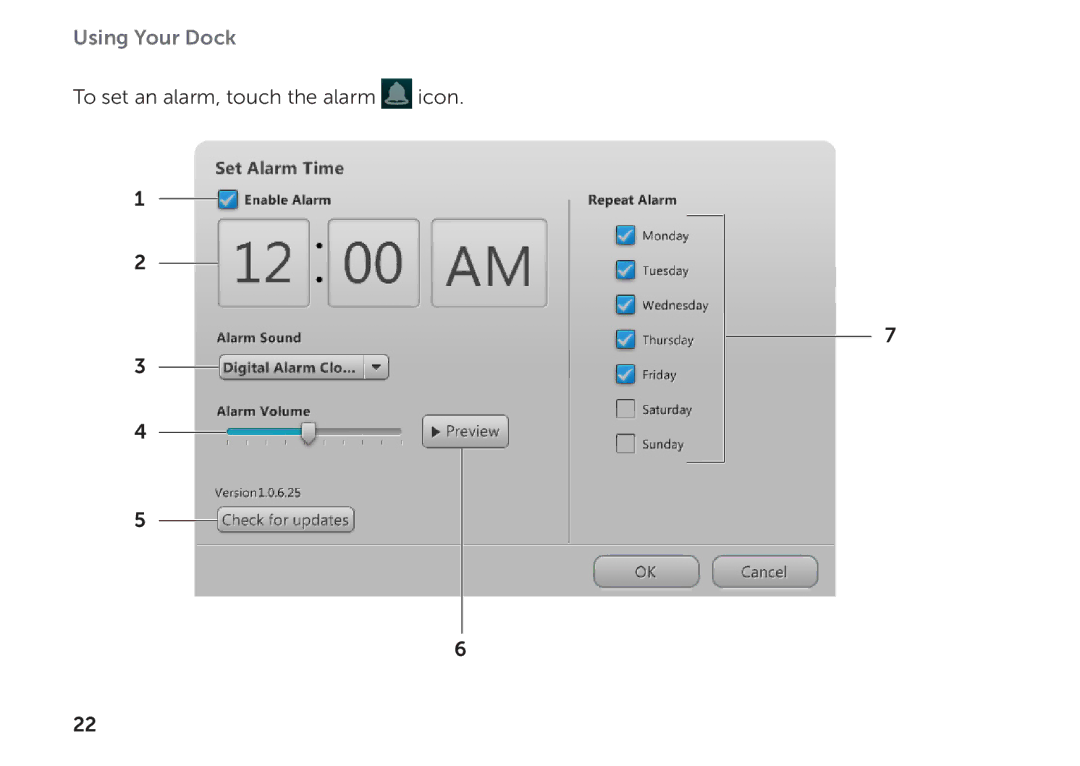 Dell K08A001 manual To set an alarm, touch the alarm icon 