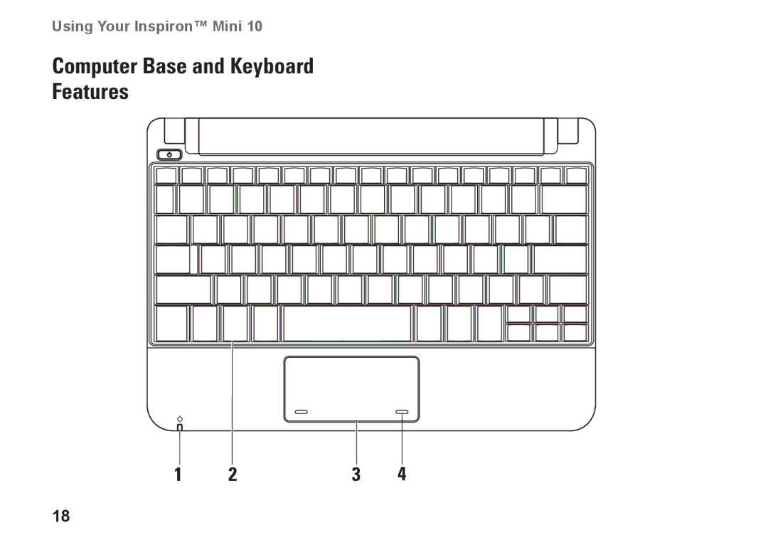 Dell K621P, 1011 setup guide Computer Base and Keyboard Features 