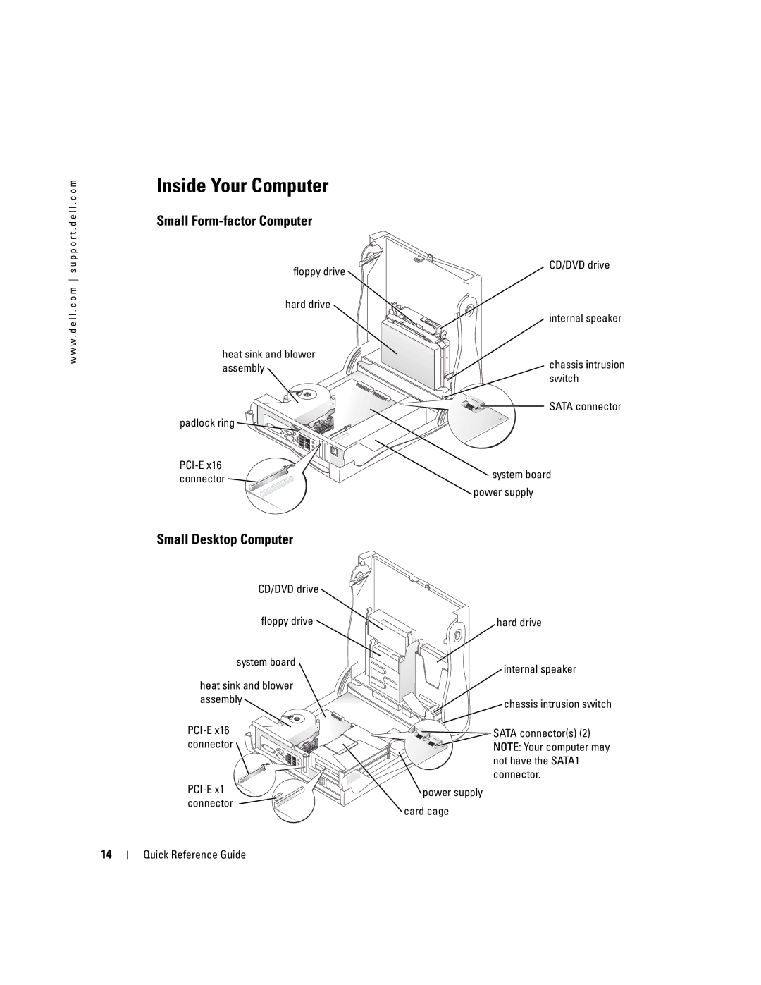 Dell K7821 manual Inside Your Computer, Floppy drive Hard drive Heat sink and blower assembly 