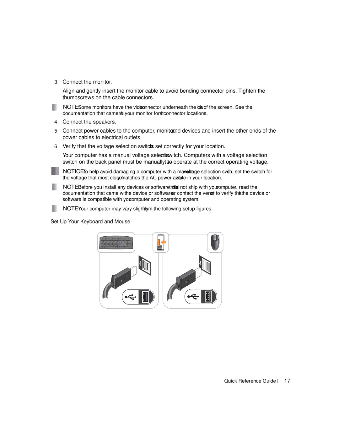 Dell K7821 manual Set Up Your Keyboard and Mouse 