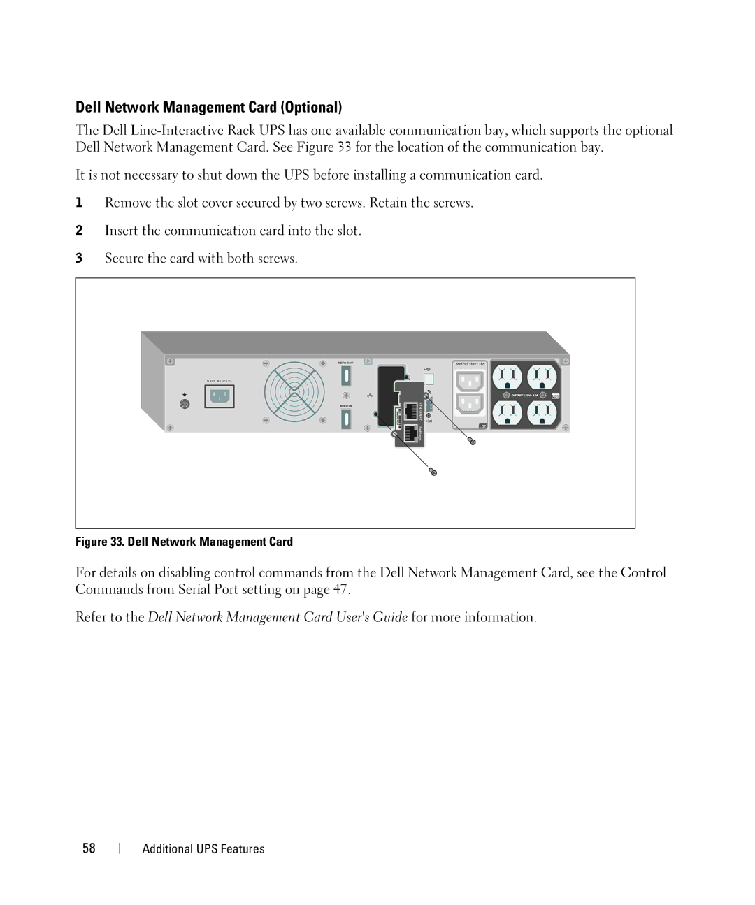 Dell K792N, K802N, K811N, J735N, 1000W, 2700W, J727N, H945N, 1920W, H928N, H919N, 2300W, 1500W Dell Network Management Card Optional 