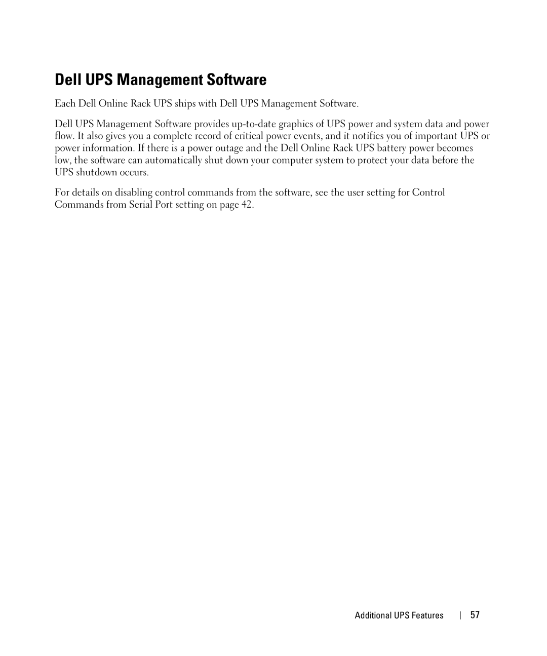 Dell J739N, K805N, K804N, 3750W, J730N, H952N, 4200W manual Dell UPS Management Software 