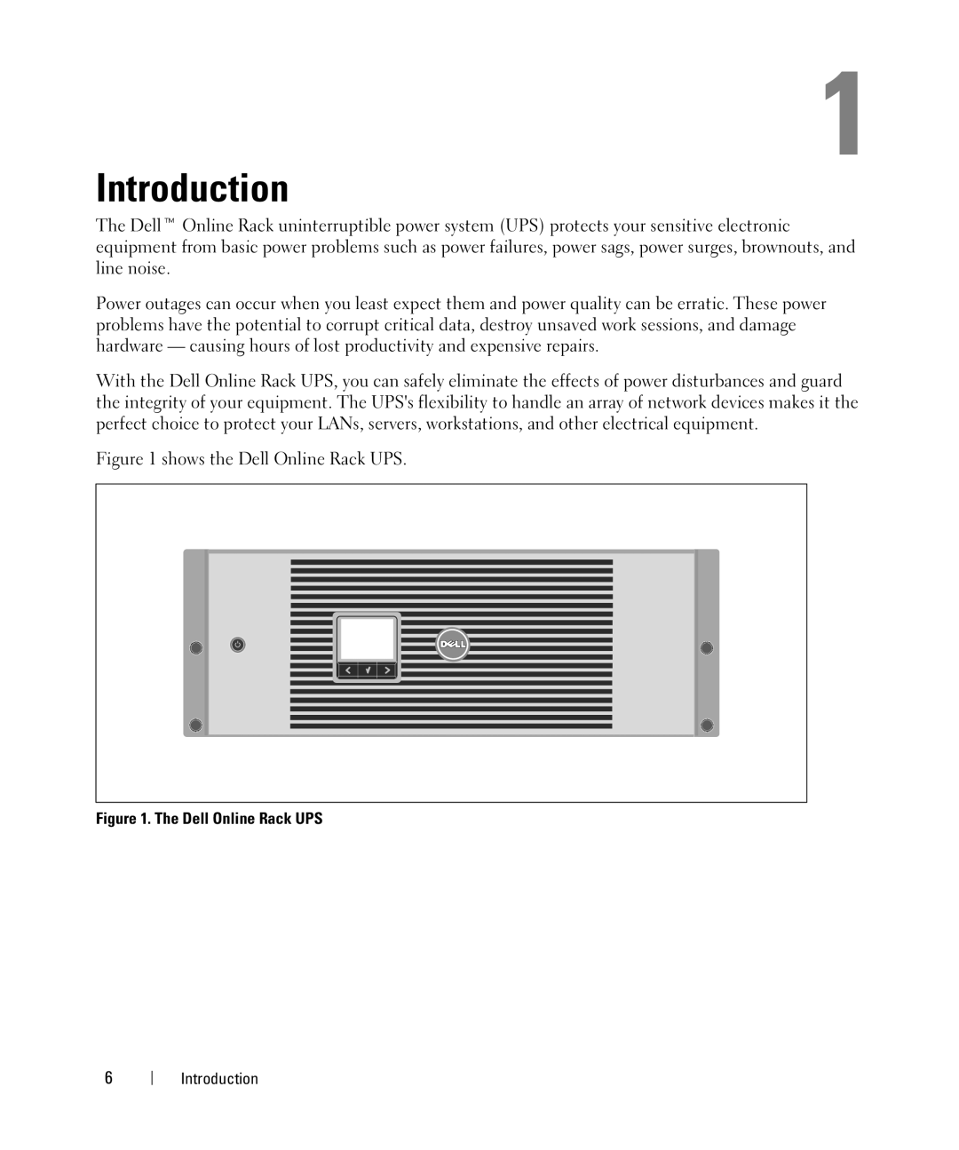 Dell 4200W, K805N, J739N, K804N, 3750W, J730N, H952N manual Introduction, Dell Online Rack UPS 