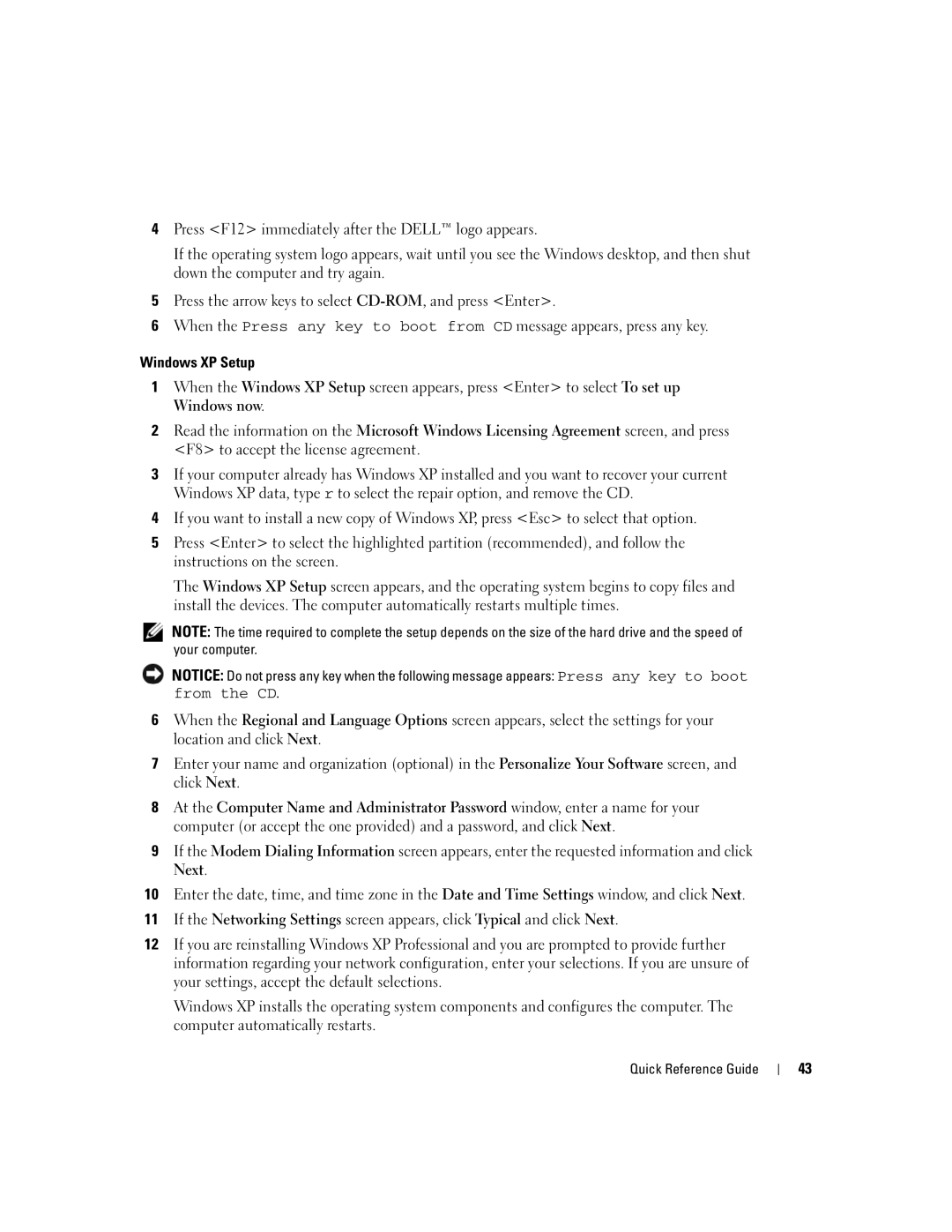 Dell K8504 manual Quick Reference Guide 