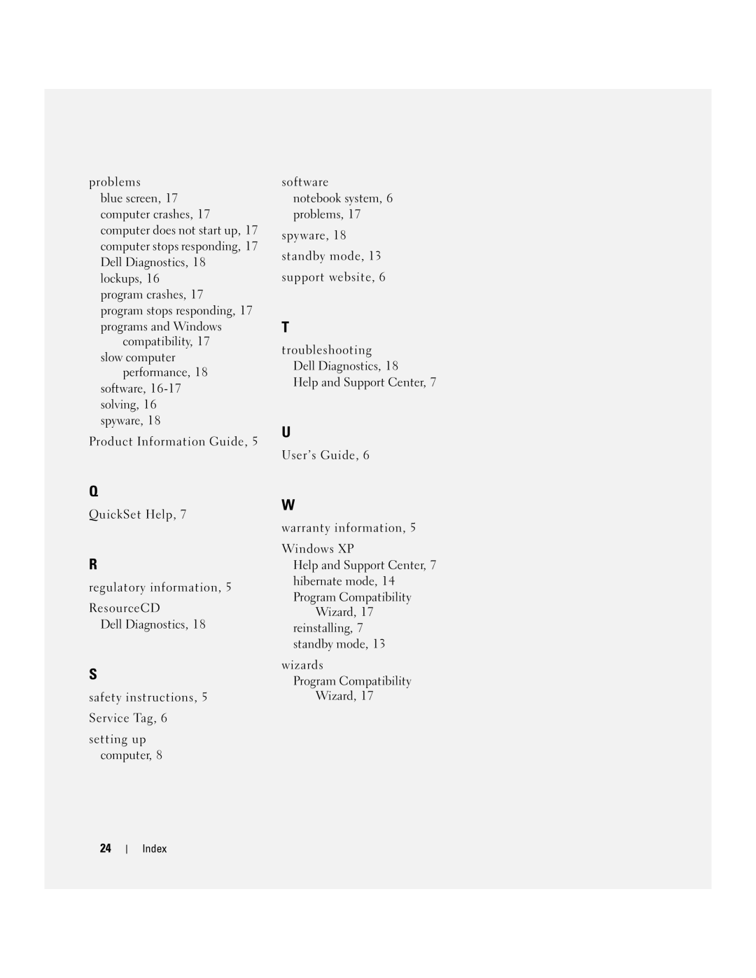 Dell KD727, PP21L manual Index 