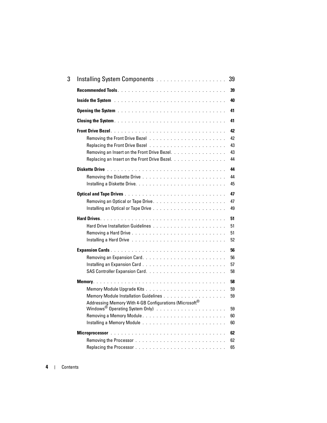 Dell KH934 owner manual Memory Module Installation Guidelines, Addressing Memory With 4-GB Configurations Microsoft 