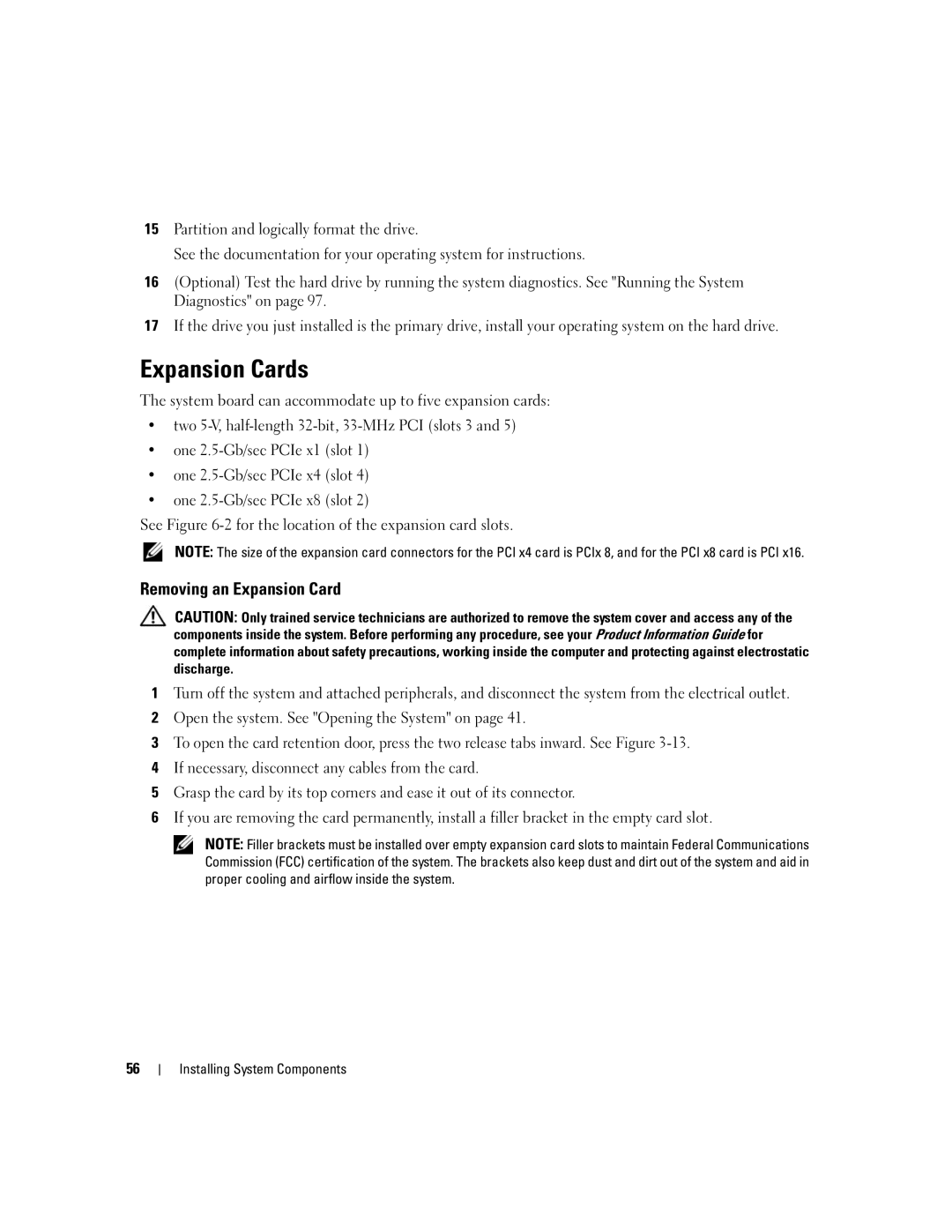 Dell KH934 owner manual Expansion Cards, Removing an Expansion Card 