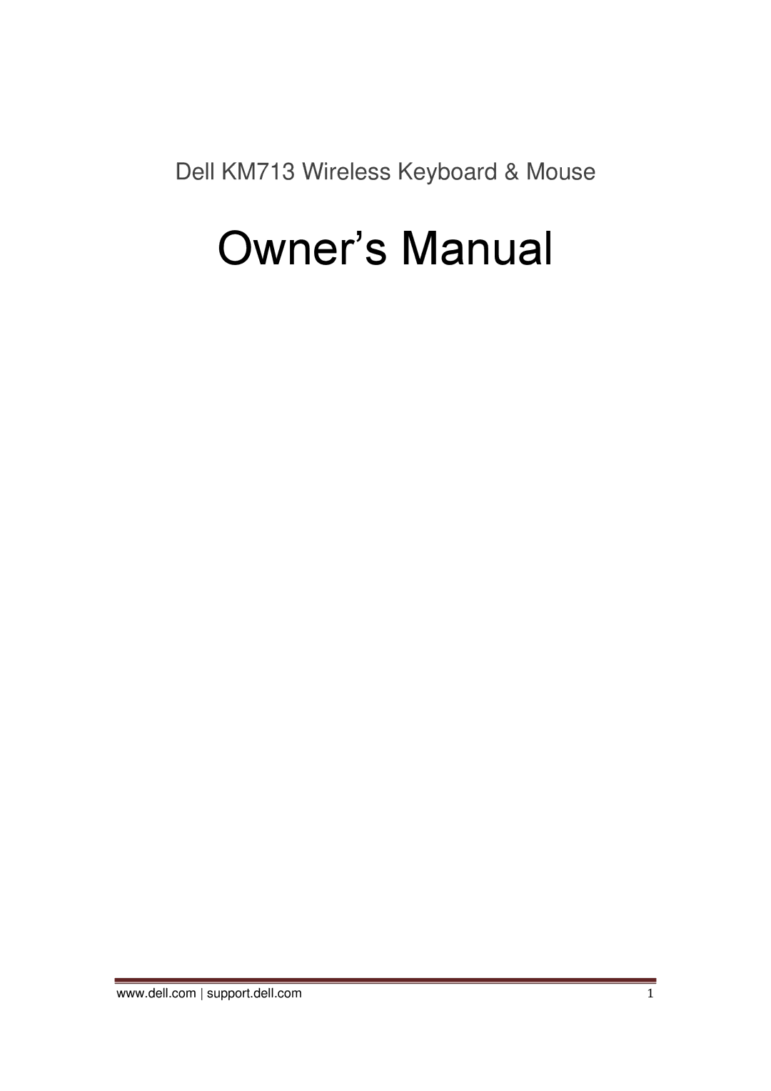 Dell owner manual Dell KM713 Wireless Keyboard & Mouse 