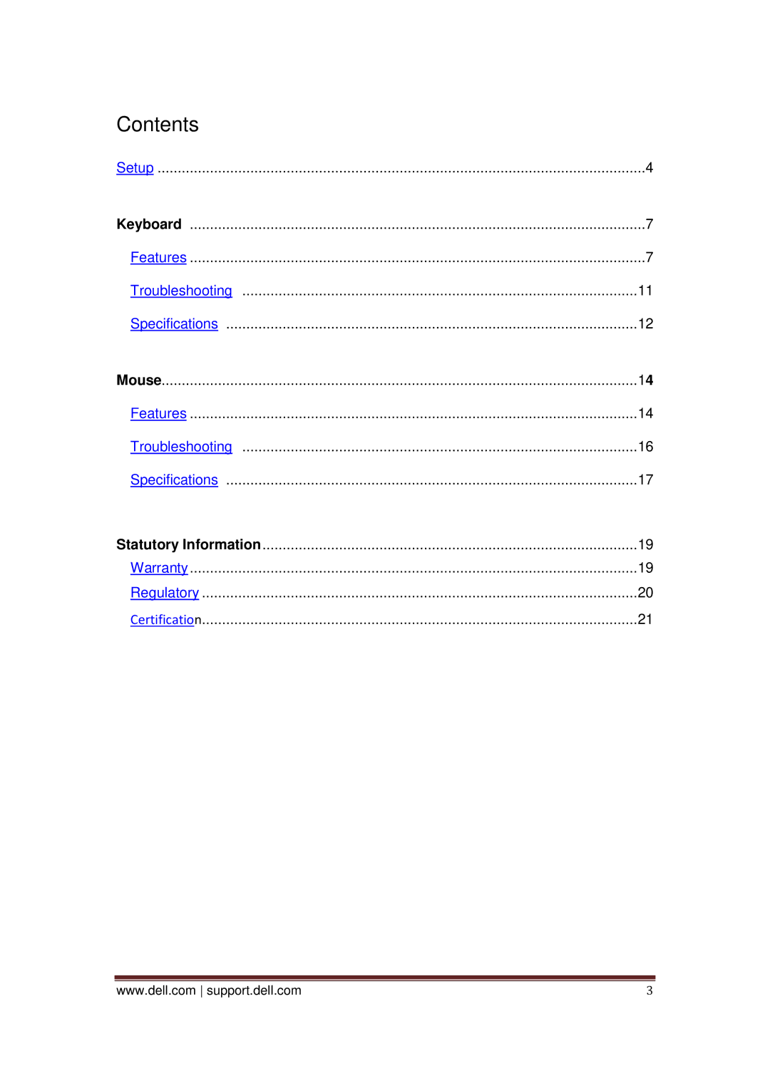 Dell KM713 owner manual Contents 