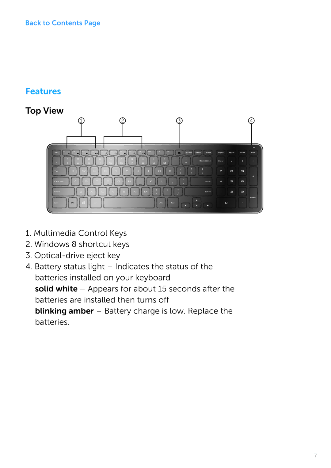 Dell KM714 owner manual Features, Top View 