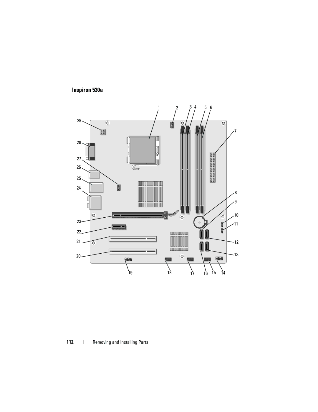 Dell KP338, 530b, 530c, 530d owner manual Inspiron 530a, 112 