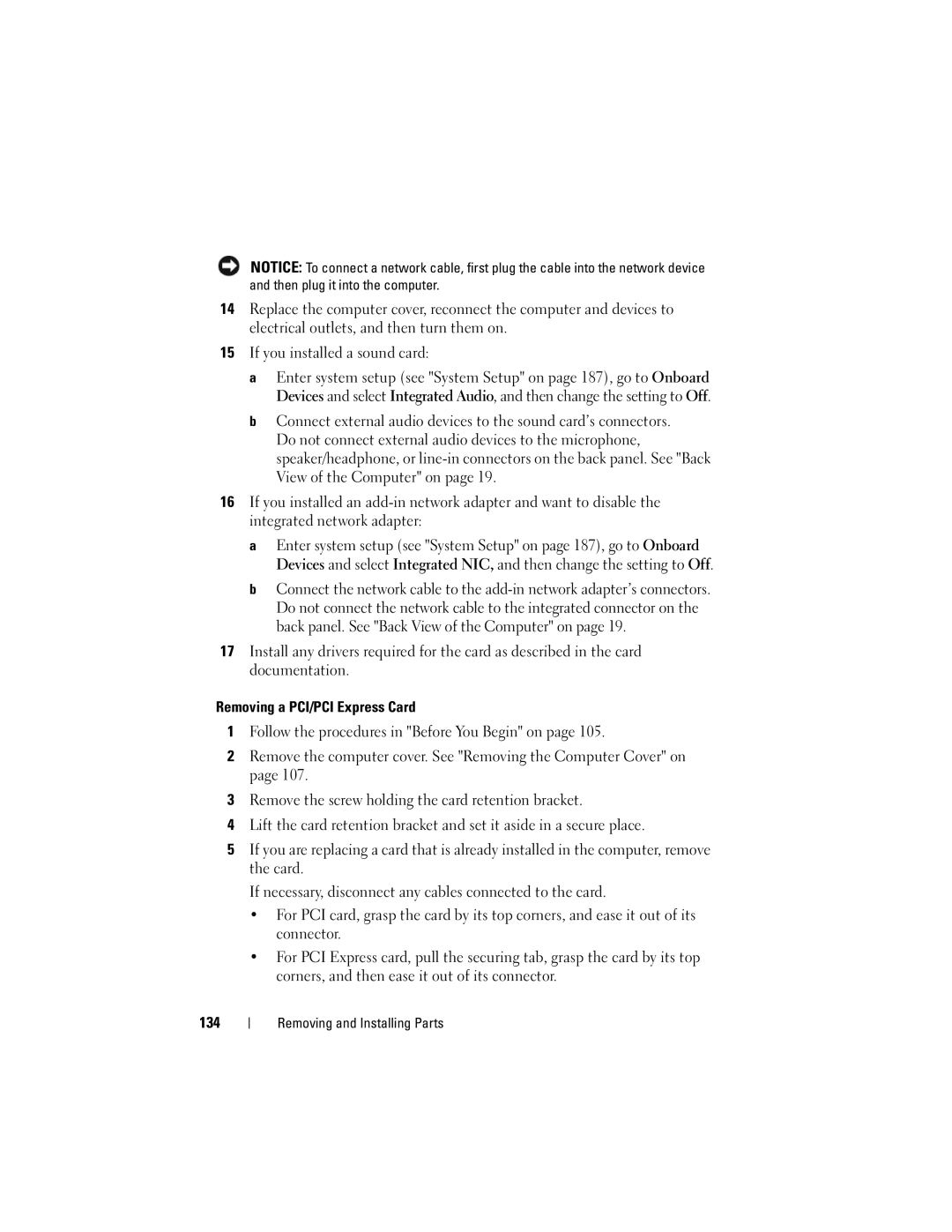 Dell 530c, KP338, 530b, 530d owner manual Removing and Installing Parts 