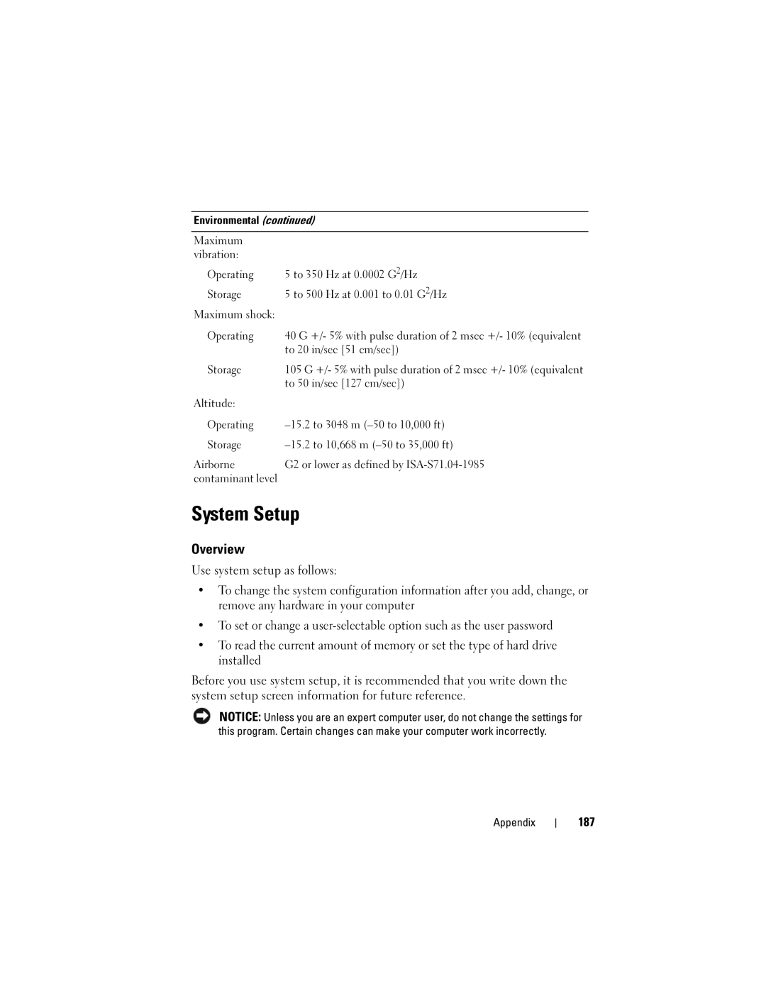 Dell 530d, KP338, 530b, 530c owner manual System Setup, Overview, 187 