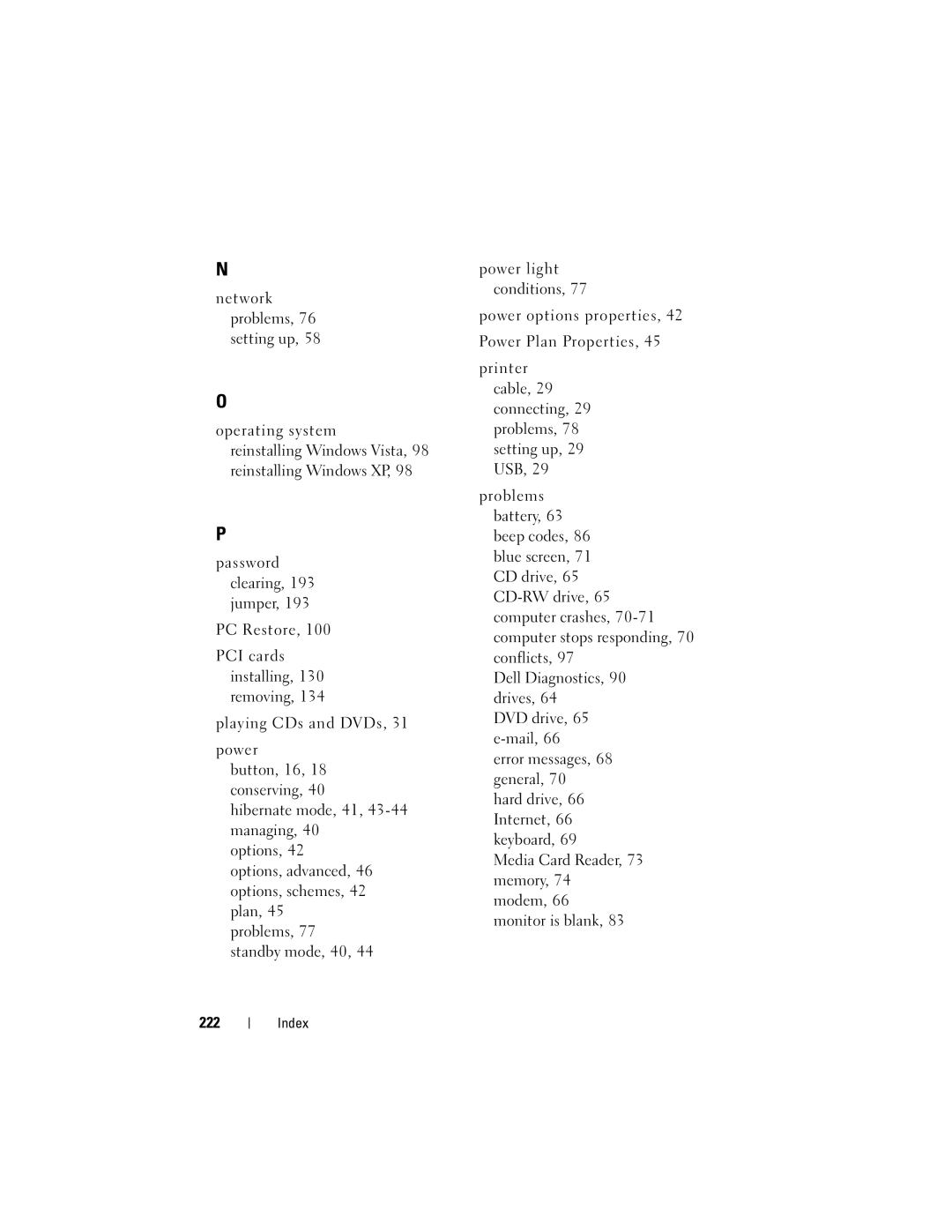 Dell 530c, KP338, 530b, 530d owner manual Index 