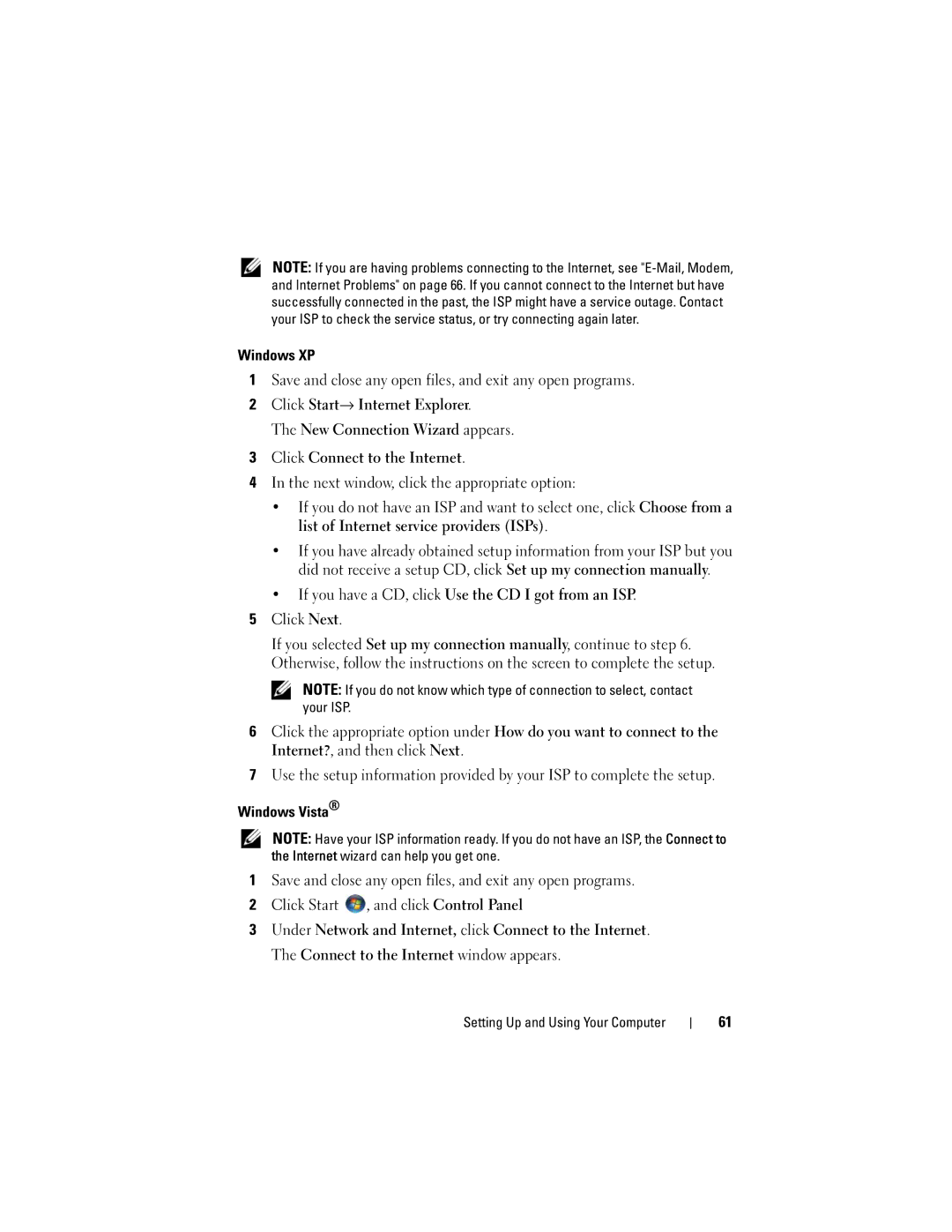 Dell 530b, KP338, 530c, 530d owner manual Setting Up and Using Your Computer 