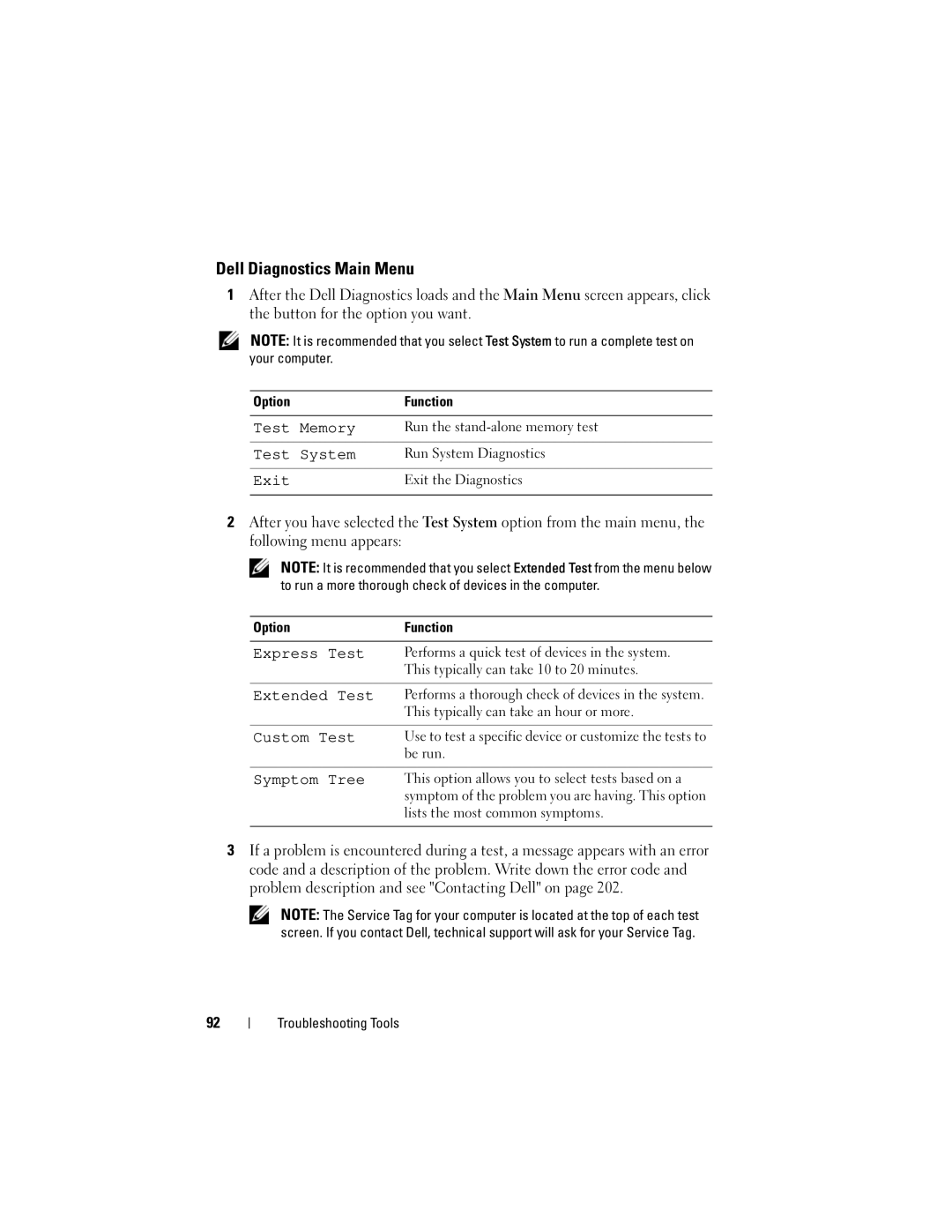 Dell KP338, 530b, 530c, 530d owner manual Dell Diagnostics Main Menu, Exit 