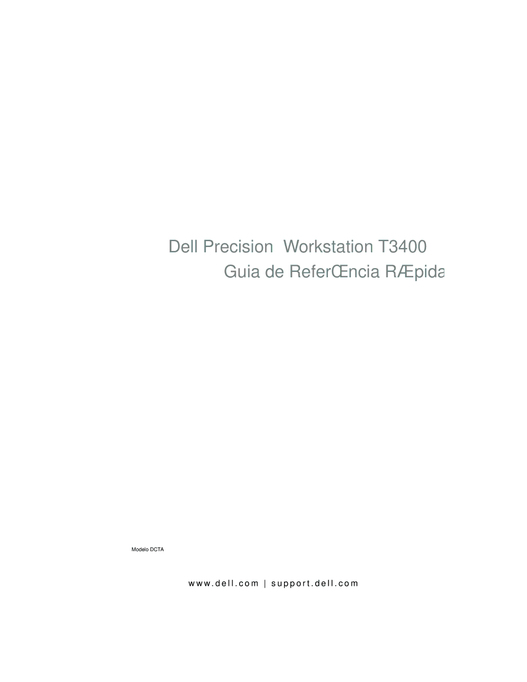 Dell KP542 manual Dell Precision Workstation T3400 Guia de Referência Rápida 