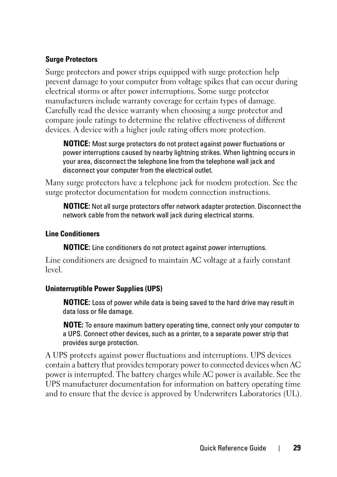 Dell KP542 manual Surge Protectors, Line Conditioners, Uninterruptible Power Supplies UPS 