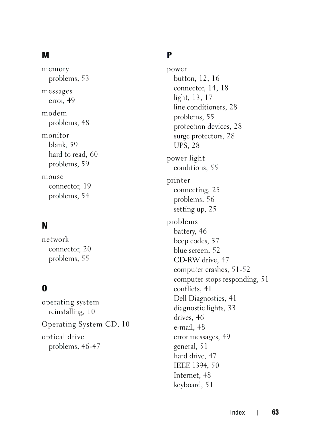 Dell KP542 manual Index 