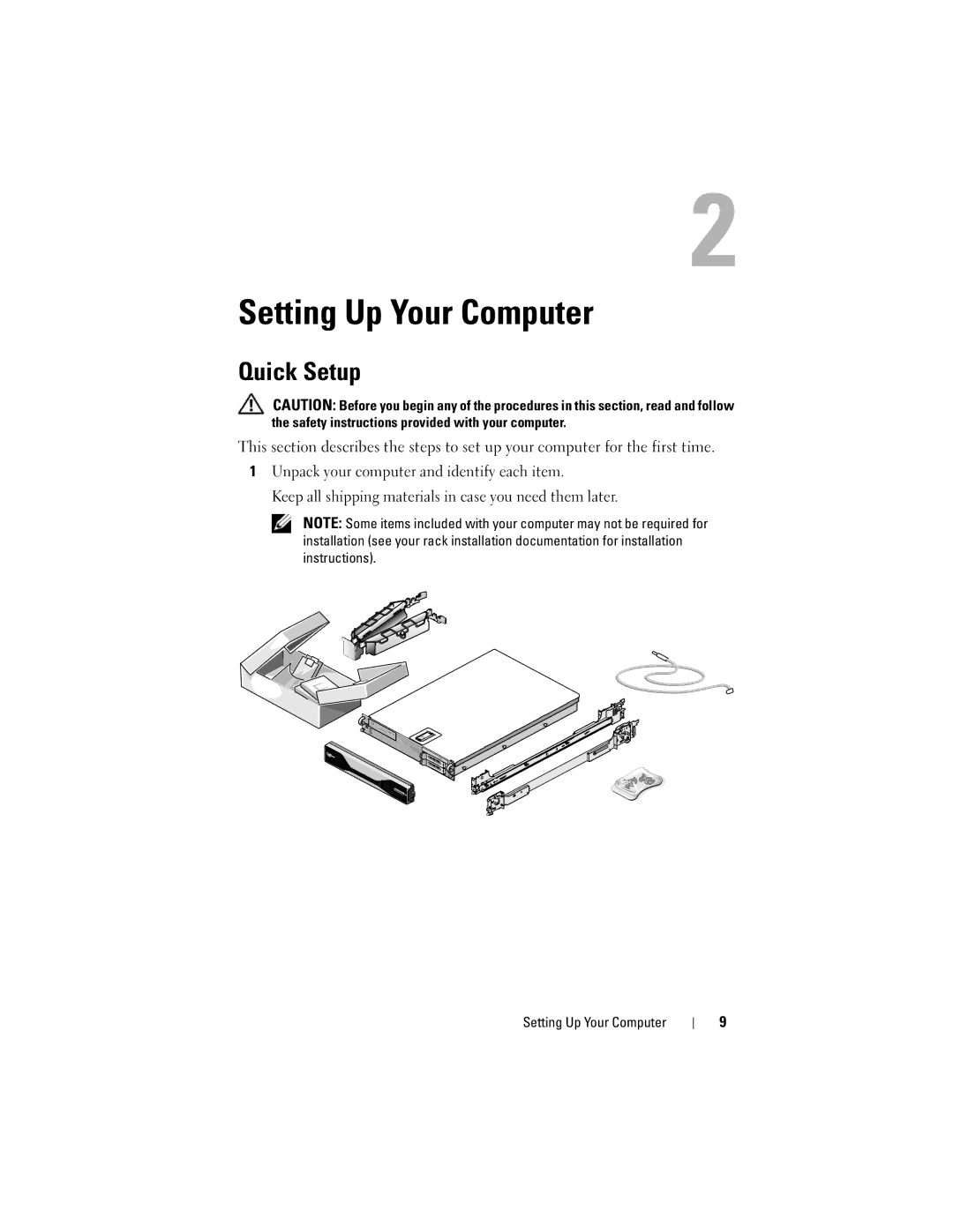 Dell WMTE01, KR019 specifications Setting Up Your Computer, Quick Setup 