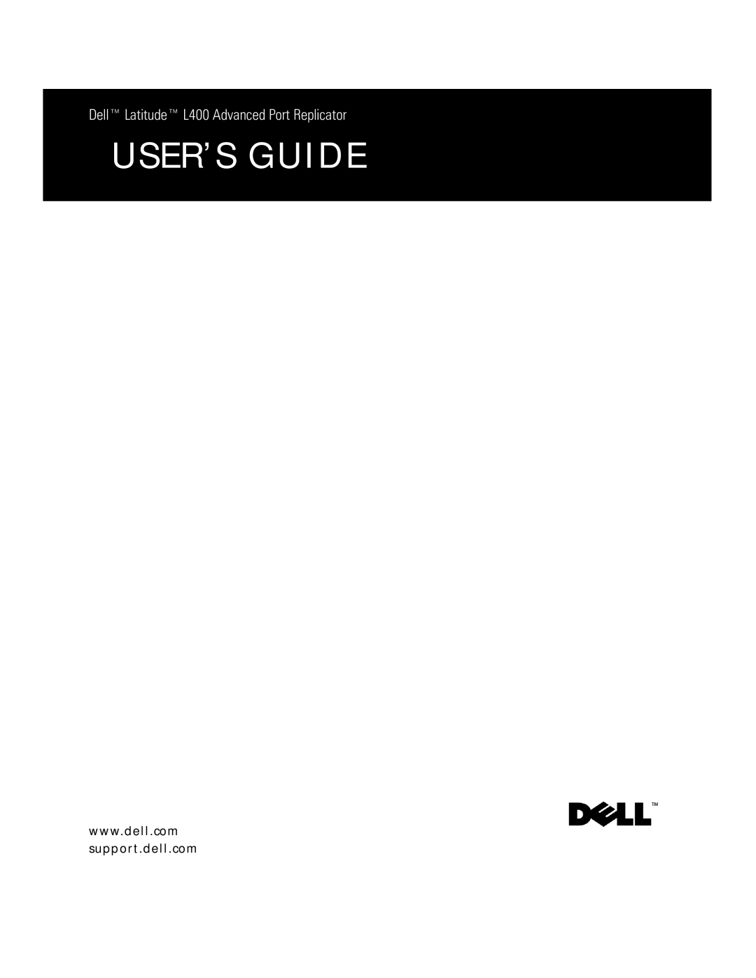 Dell L400 manual Support.dell.com 