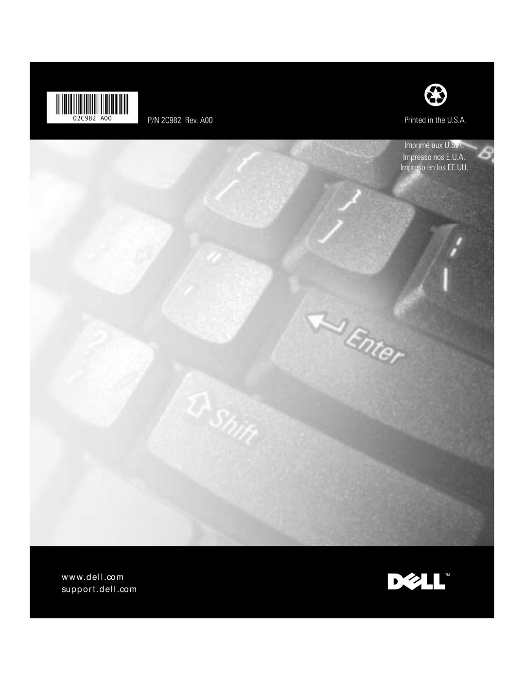 Dell L400 manual 31&5HY$, 3ULQWHGLQWKH86$, PSULPpDX86$ ,PSUHVVRQRV8$ ,PSUHVRHQORV88 