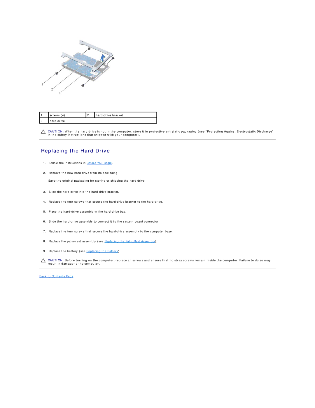 Dell L502X manual Replacing the Hard Drive 