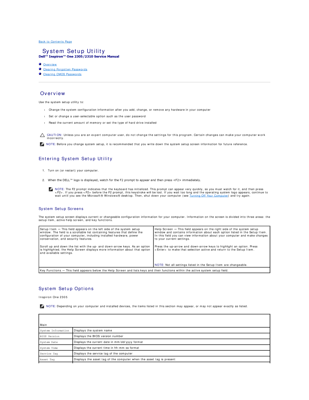 Dell L701X manual System Setup Utility, Overview 