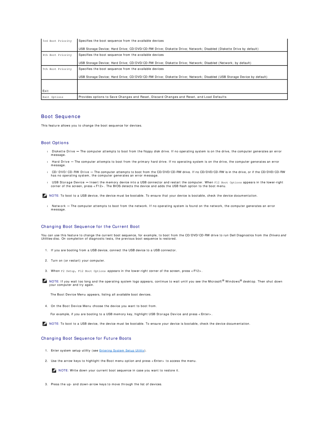 Dell L701X manual Boot Sequence 