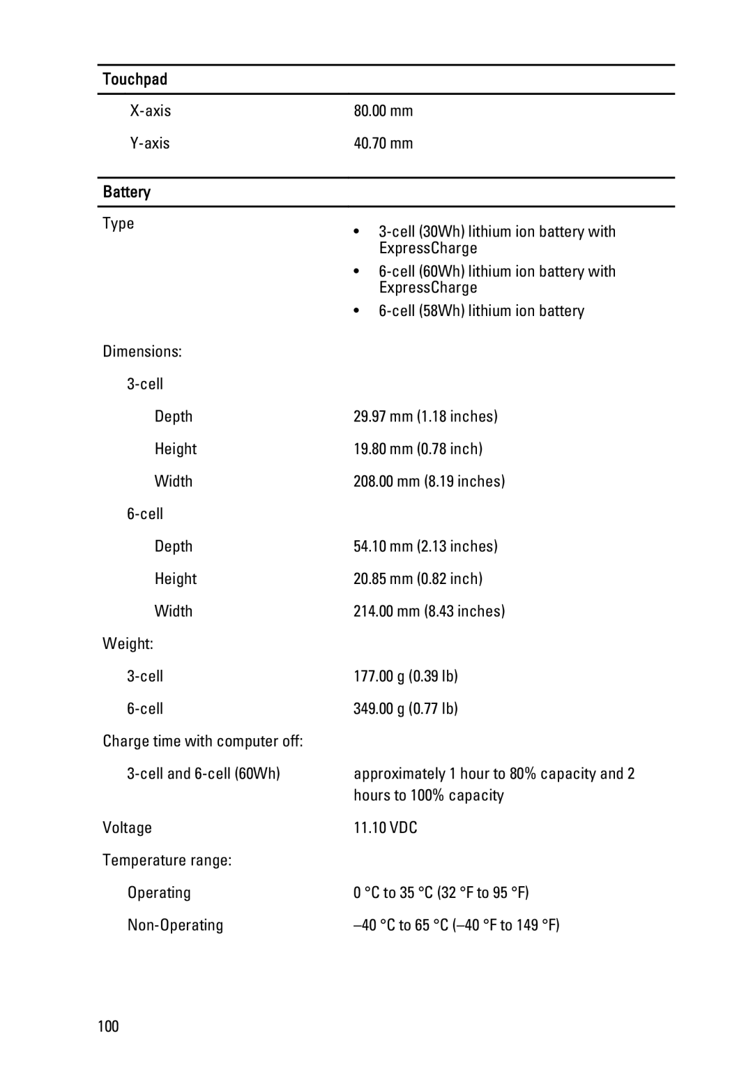 Dell Latitude E6320 owner manual Battery 