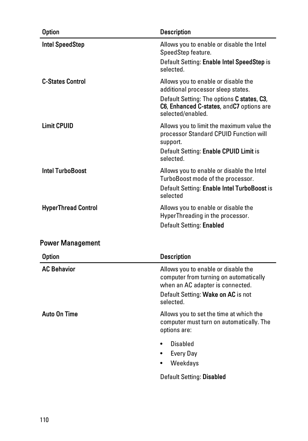 Dell Latitude E6320 owner manual Power Management 