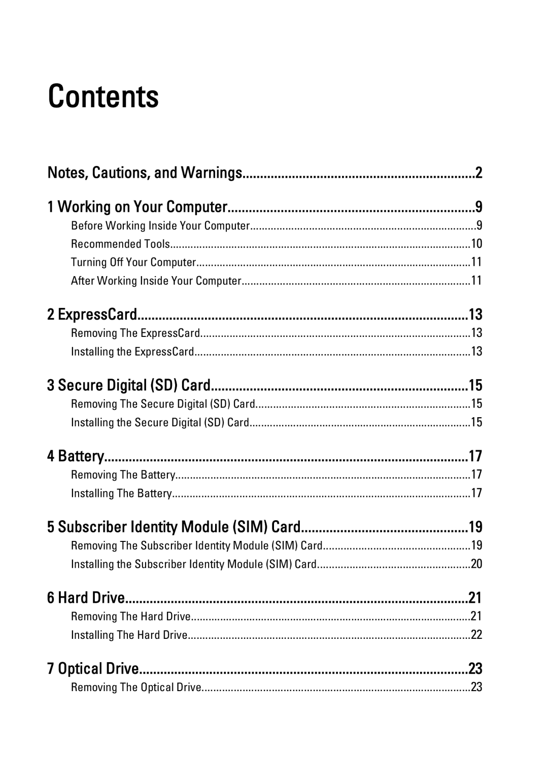 Dell Latitude E6320 owner manual Contents 