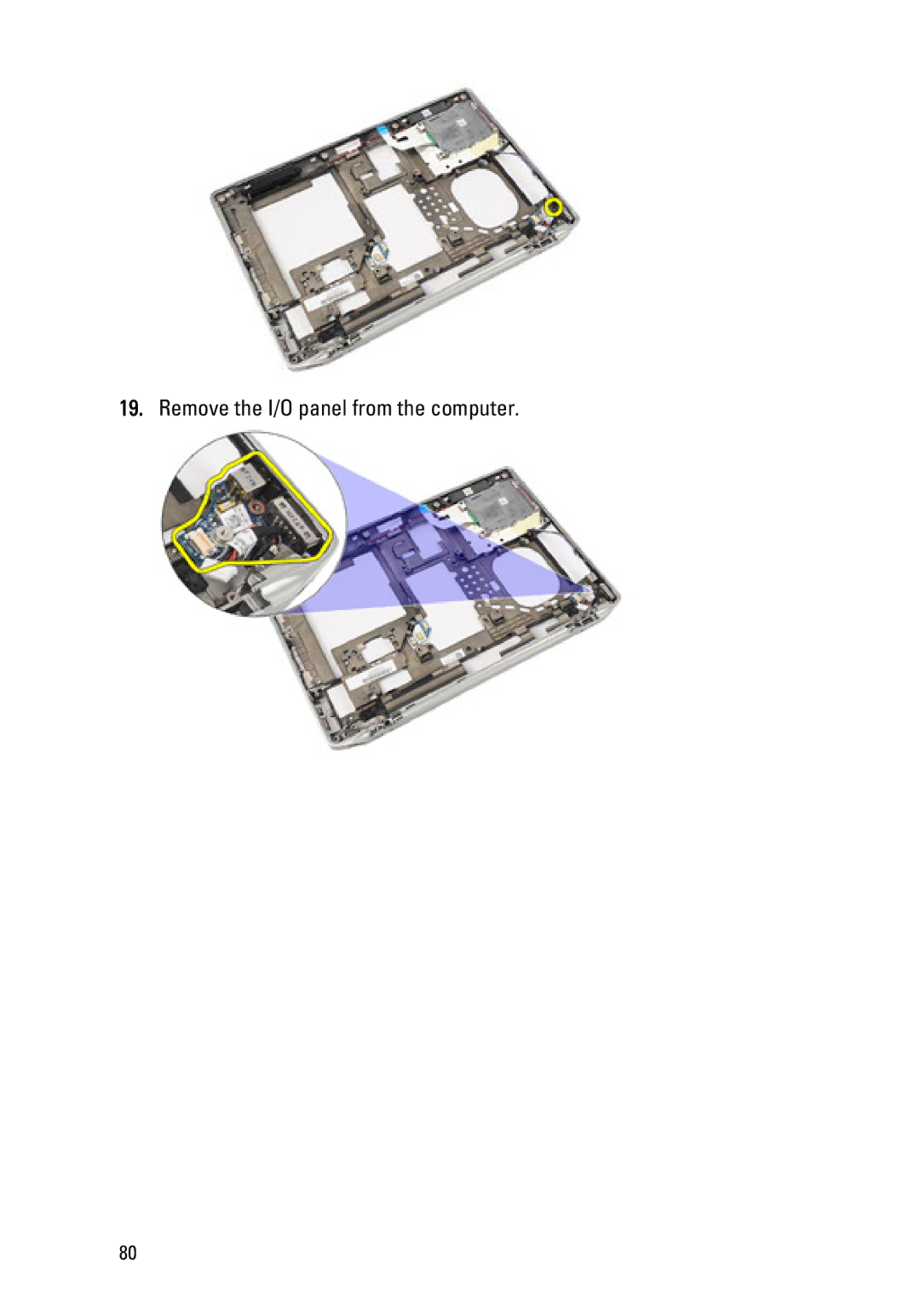 Dell Latitude E6320 owner manual Remove the I/O panel from the computer 