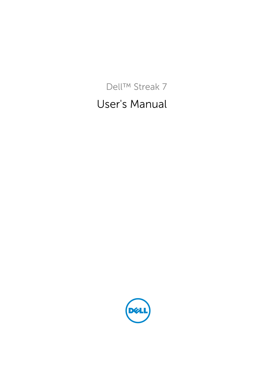 Dell LG7_bk0 user manual Dell Streak 