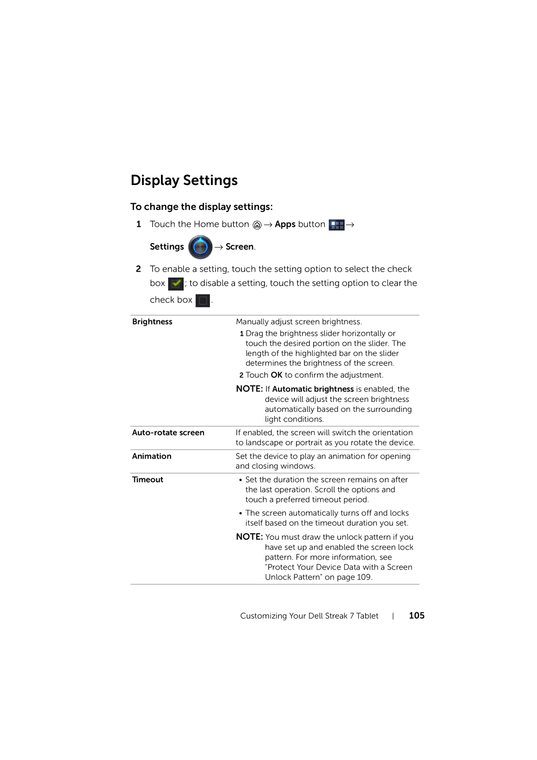 Dell LG7_bk0 user manual Display Settings, To change the display settings 