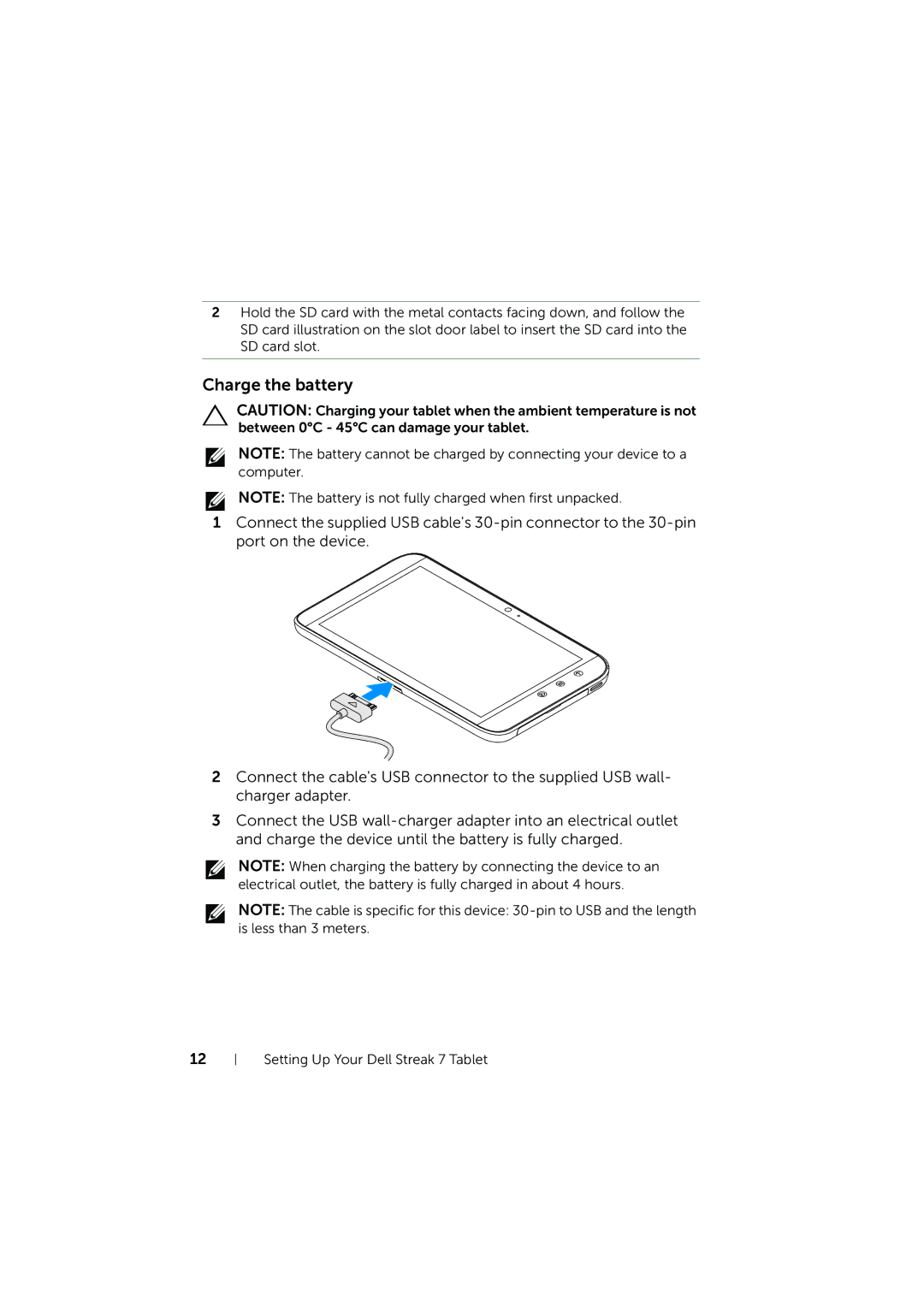 Dell LG7_bk0 user manual Charge the battery 