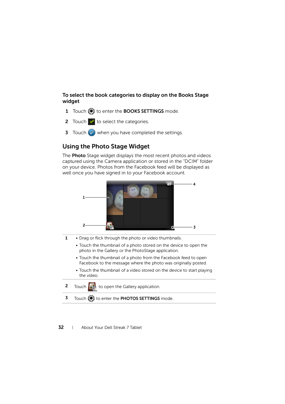 Dell LG7_bk0 user manual Using the Photo Stage Widget 