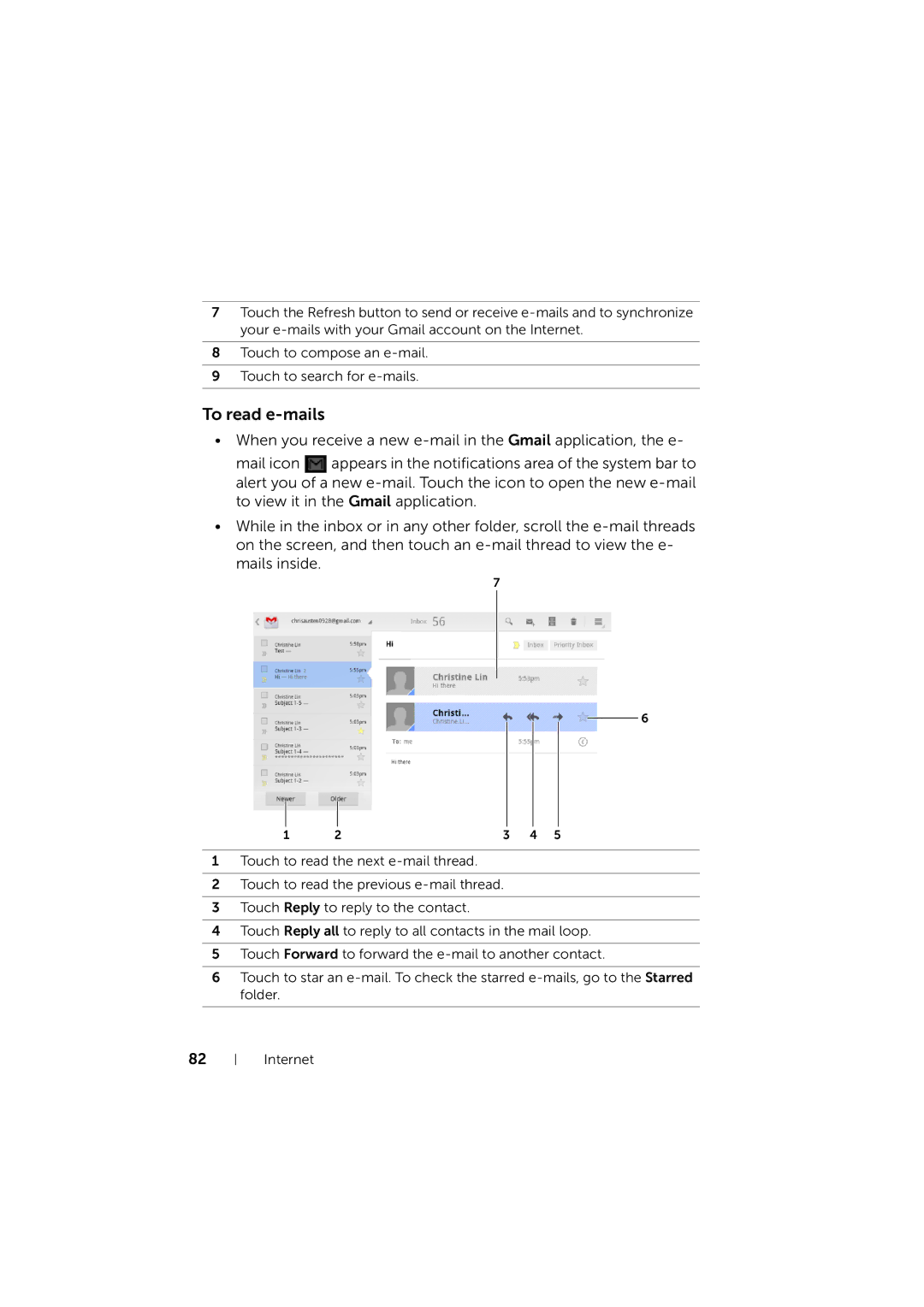 Dell LG7_bk0 user manual To read e-mails 