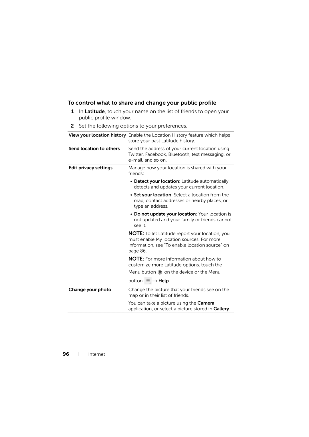 Dell LG7_bk0 user manual To control what to share and change your public profile 