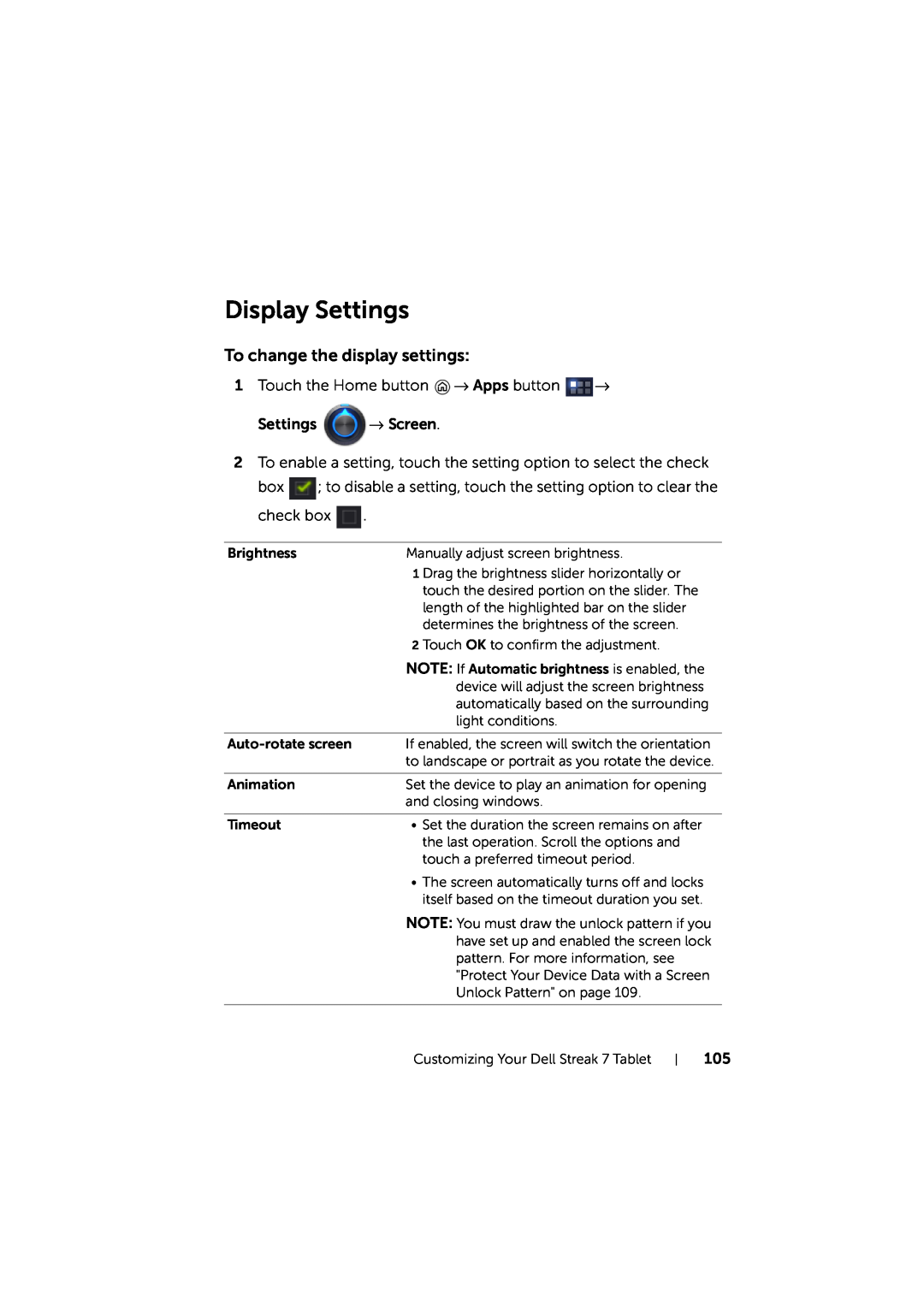 Dell LG7_bk0 user manual Display Settings, To change the display settings 