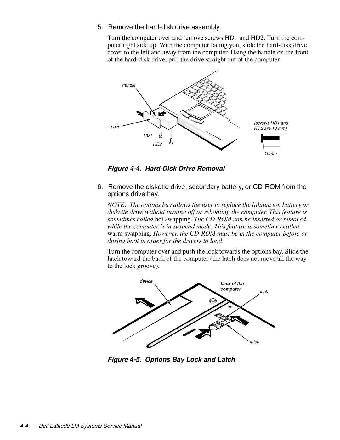 Dell LM P-133ST manual Remove the hard-disk drive assembly, Hard-Disk Drive Removal 