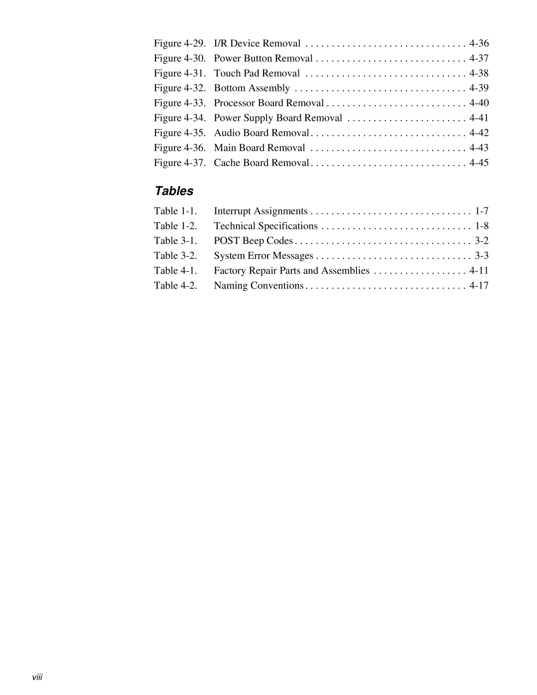 Dell LM P-133ST manual Tables 