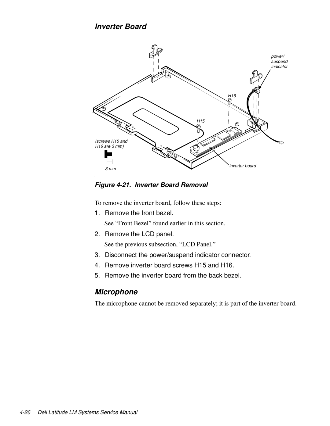 Dell LM P-133ST manual Inverter Board, Microphone 