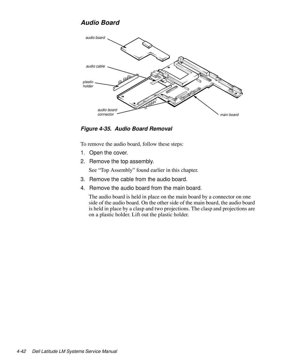 Dell LM P-133ST manual Audio Board Removal 