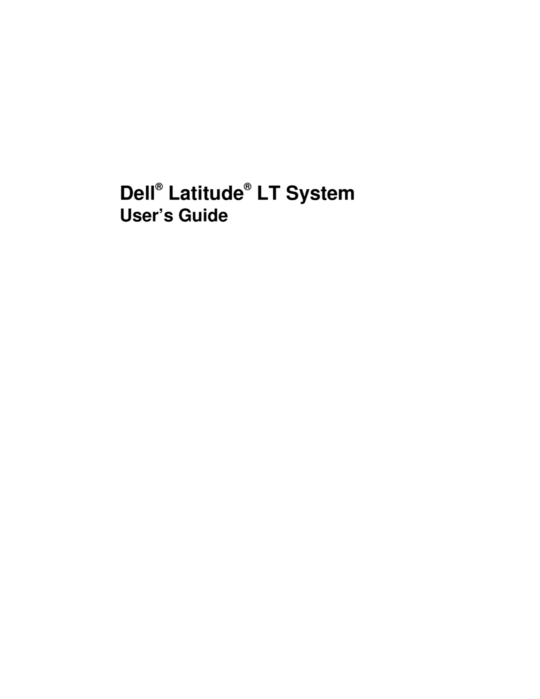 Dell manual Dell Latitude LT System 